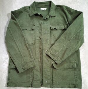 Good American Forest Green Sage Green Utility Jacket LS  Large